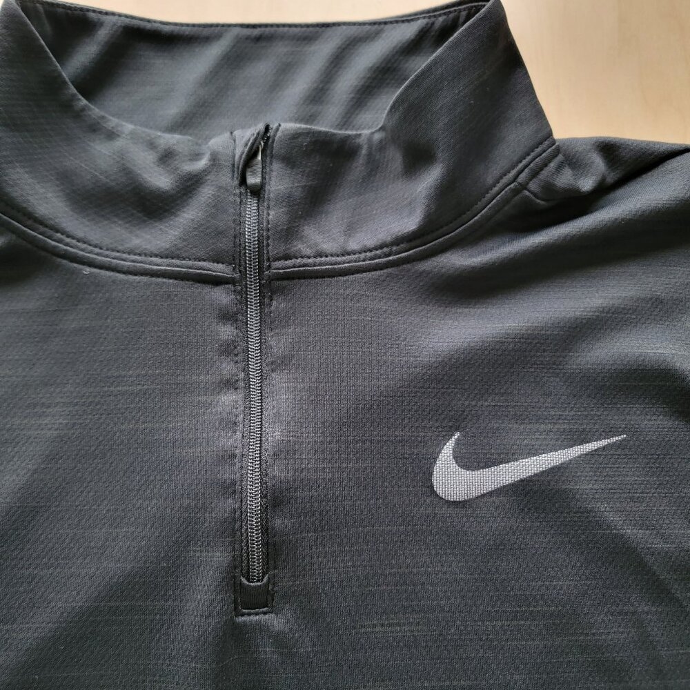 Nike Dri-Fit 1/4 Zip Shirt Men's Small Black - Picture 2 of 4